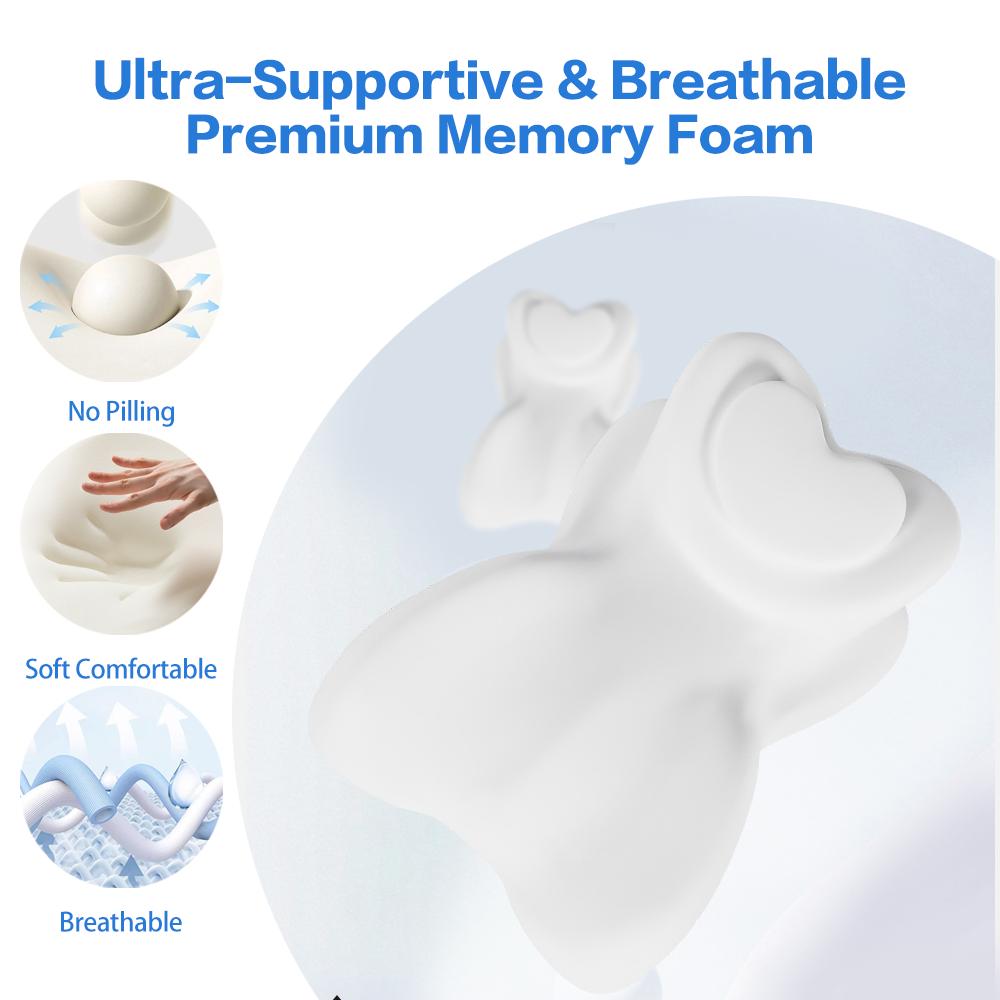 Ergonomic Heart-Shaped Memory Foam Chest Support Pillow