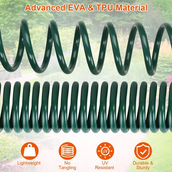 Self-Coiling Garden Hose with 7 Spray Modes - 20M Flexible Watering Tool