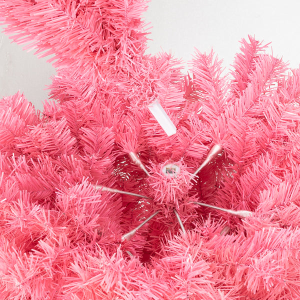 6ft Pink PVC Christmas Tree - Lush Holiday Decoration