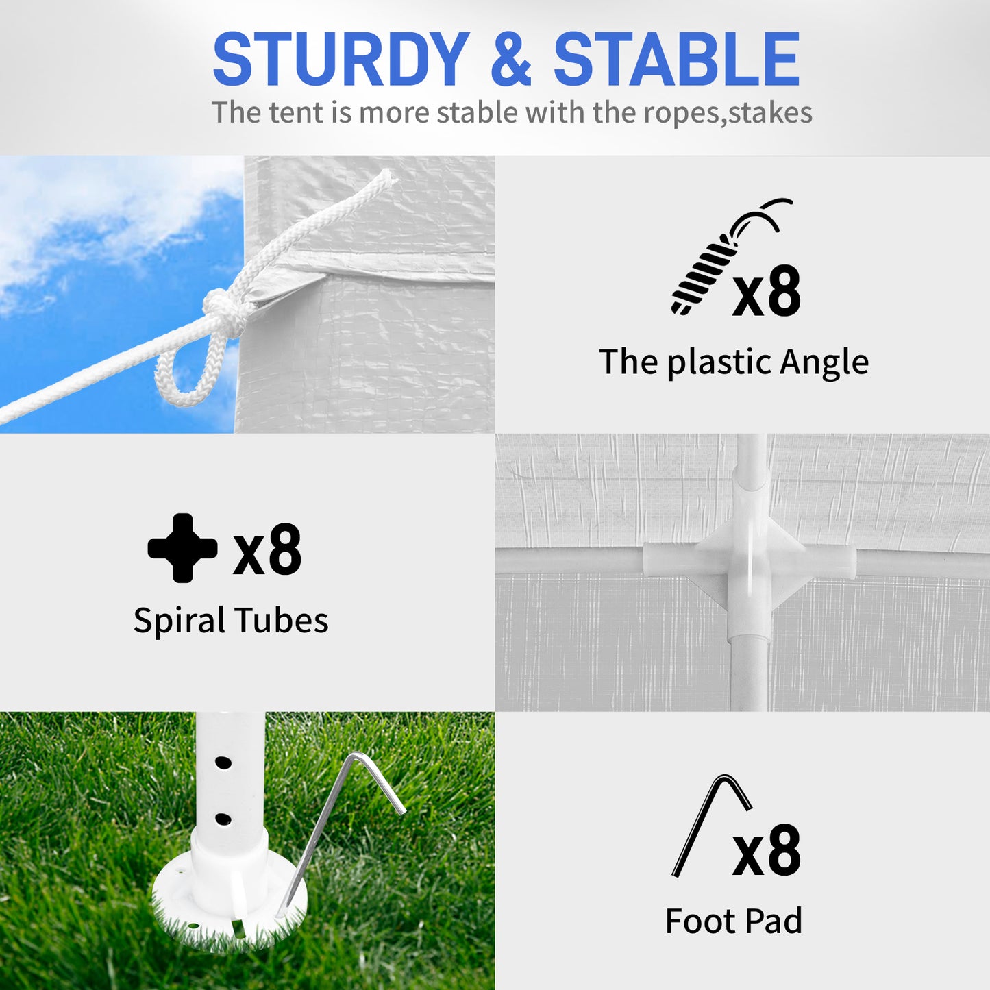 10x30ft White Party Tent with 5 Sidewalls - Waterproof Canopy
