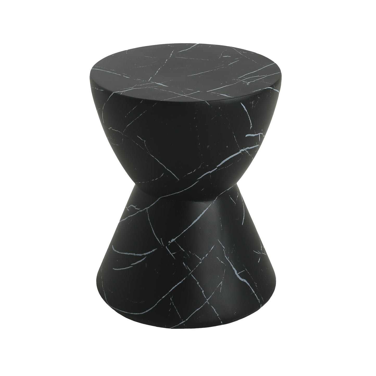 Outdoor Lightweight Concrete Side Table - Black Marble Accent Table