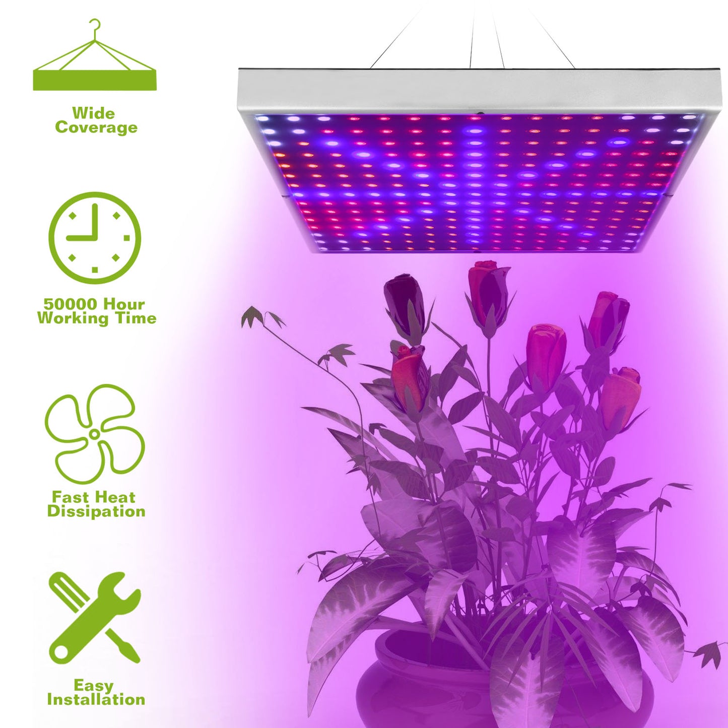 Full Spectrum LED Grow Light - 225 LEDs Indoor Plant Lamp for Herbs Vegetables & Flowers