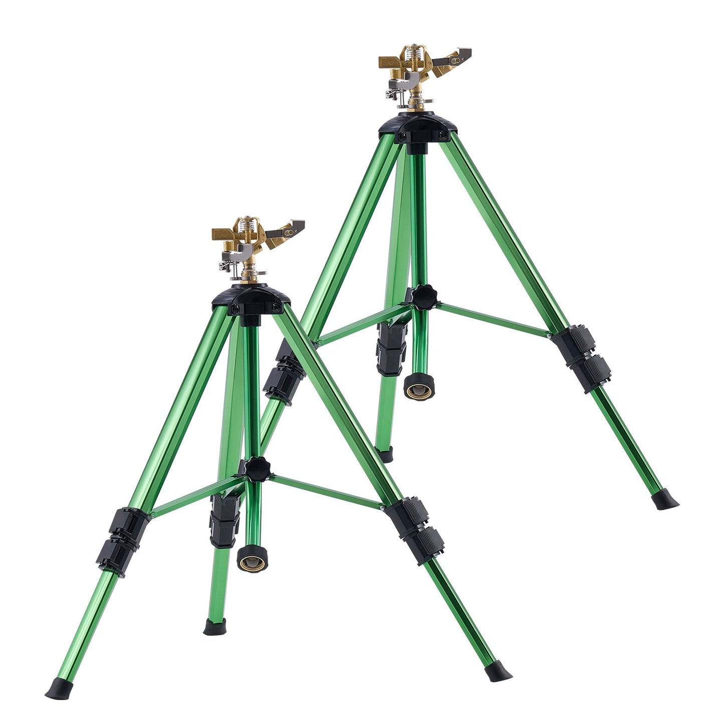 Heavy Duty Tripod Sprinkler Set - Brass Head, 360° Coverage, Green