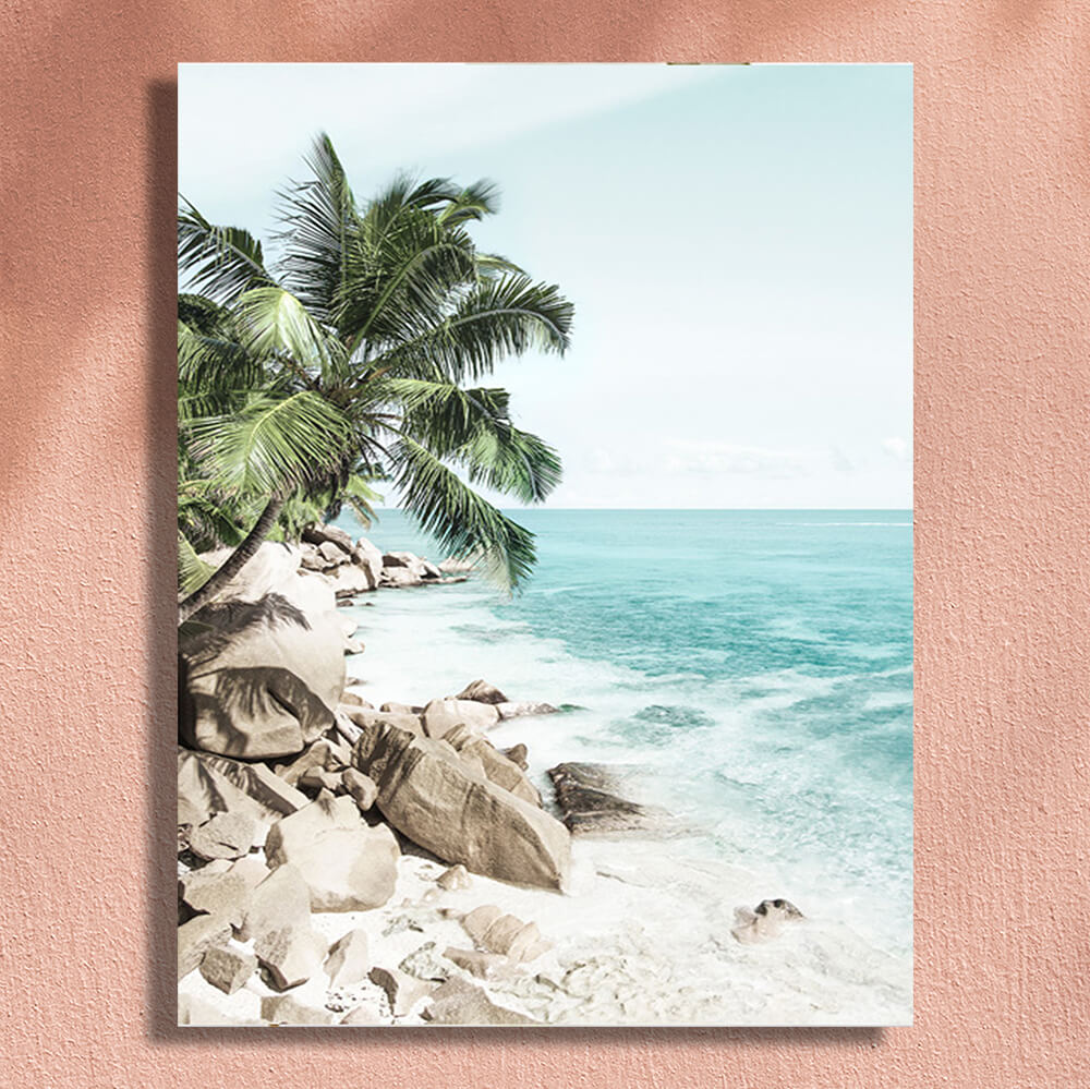 Holiday Beach Decoration Canvas Painting - Framed or Frameless Options, 40x50cm or 60x80cm