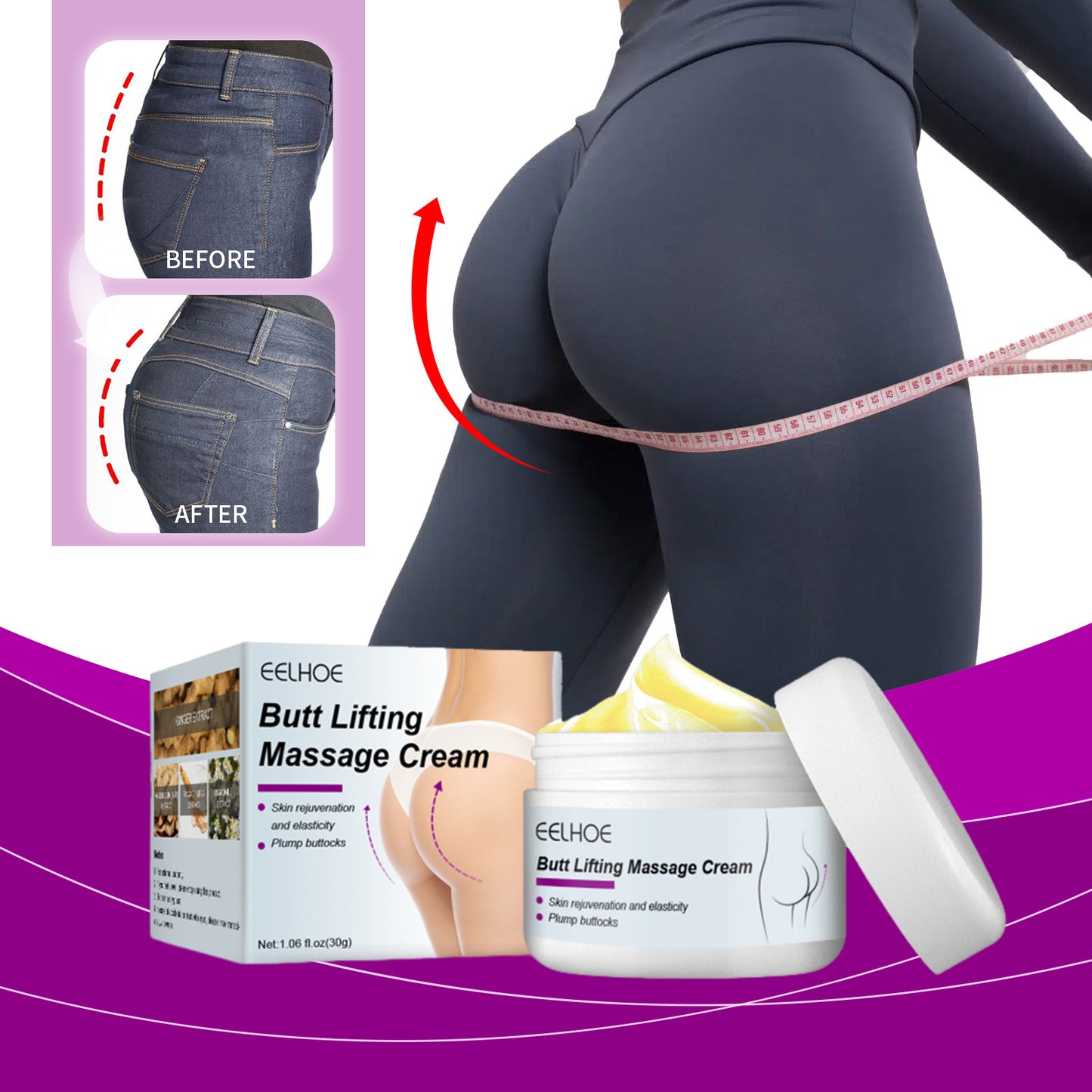 Buttock Lifting & Firming Massage Cream - Herbal Contouring Treatment