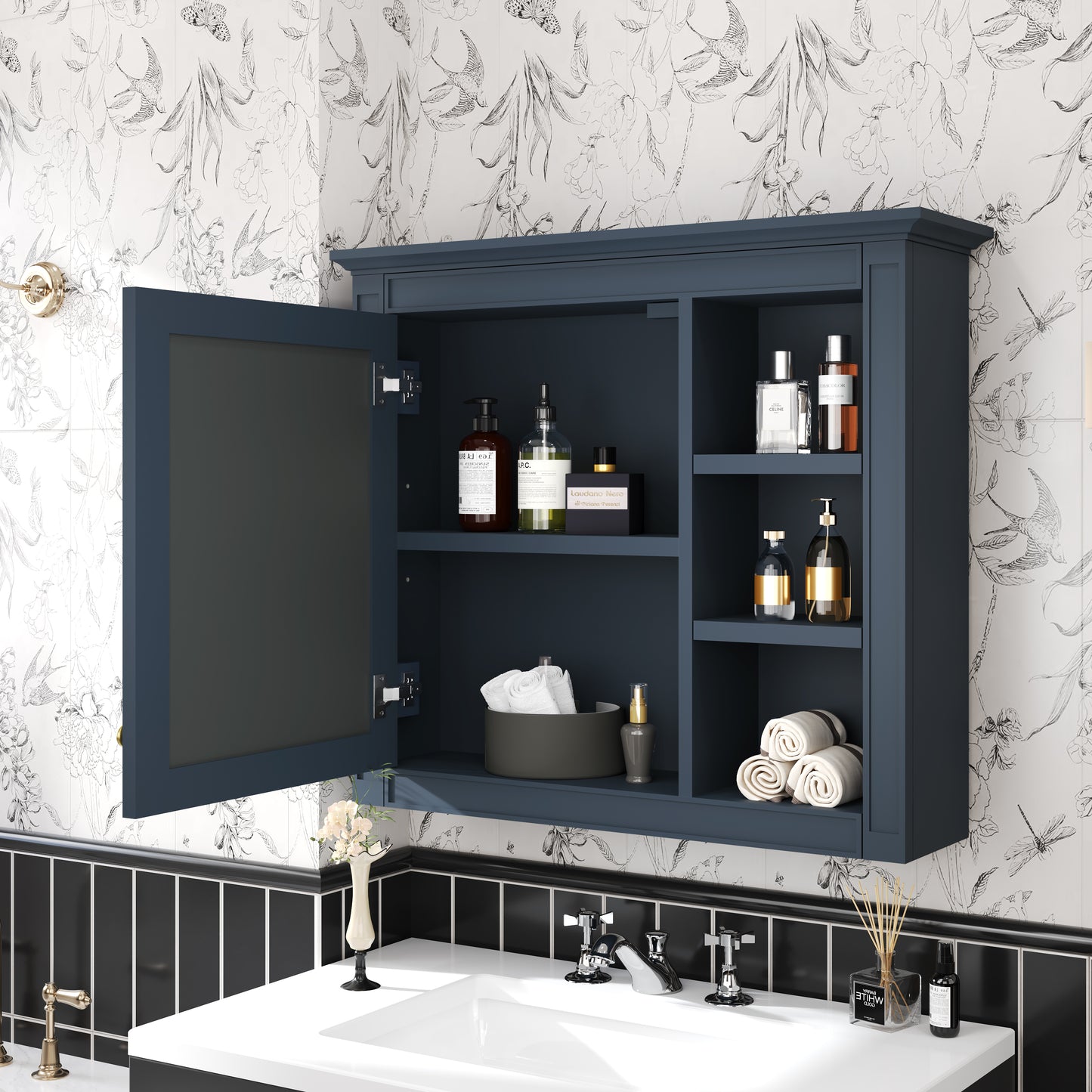 30 X 28 Medicine Cabinet, Wall Mounted Bathroom Storage Modern