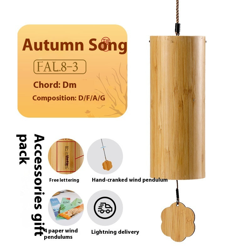 8-Tone Four Seasons Wind Chimes - Bamboo Modern Garden Decor Gift