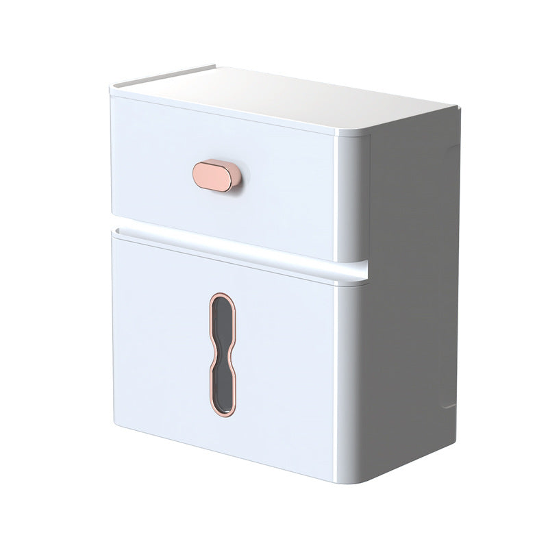 Wall-Mounted Waterproof Double-Layer Toilet Tissue Storage Box