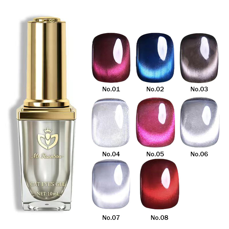 Cat Eye Gel Polish - 10ml Cherry Red Shimmer Magnetic Soak Off Nail Gel