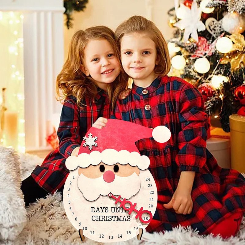 Christmas Countdown Wooden Ornament - Festive Holiday Decor