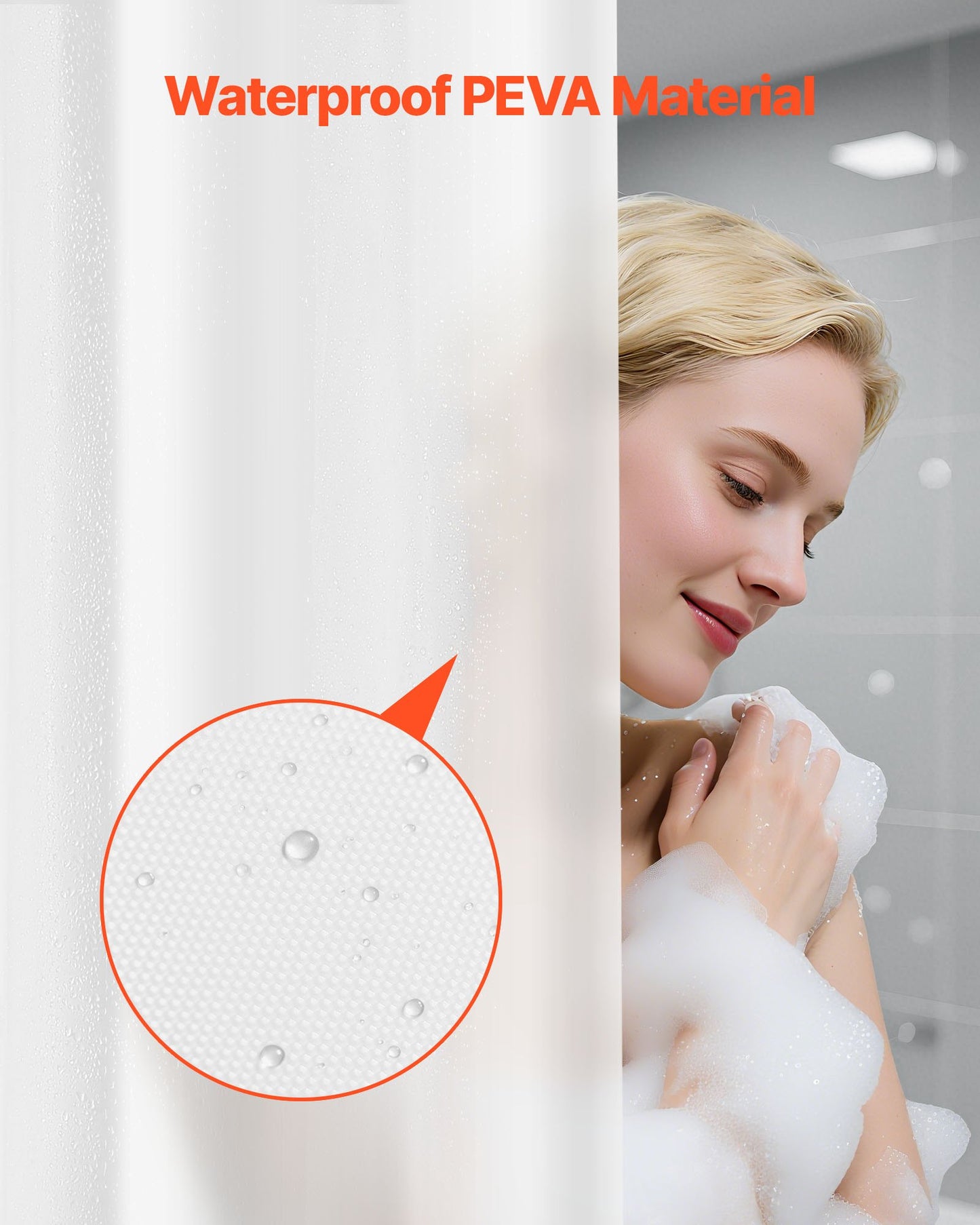 Heavy-Duty Waterproof PEVA Shower Curtain Liner 2-Pack with Magnets & Rust-Resistant Grommets, 72x72 Inches
