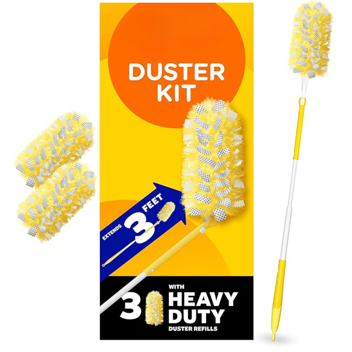 Extendable Duster Kit with 3 ft Handle & 3 Refills