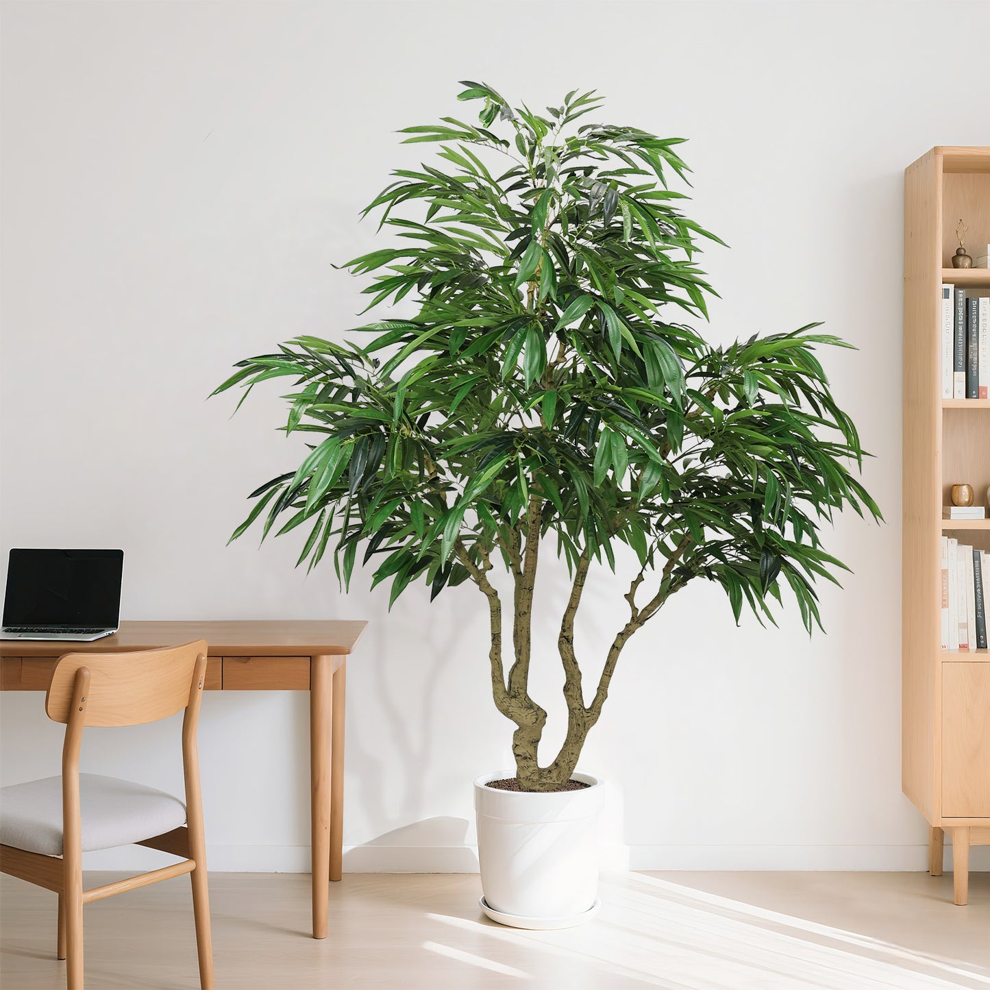 7FT Artificial Willow Tree - Green Faux Plant for Home & Office