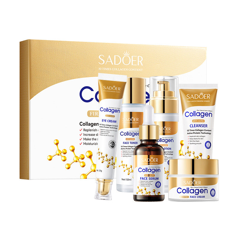 Collagen Facial Care Set - Firming Moisturizing & Hydrating Skincare 6-Piece Collection
