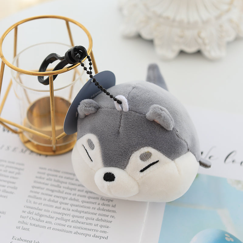 Cute Dog Pet Cosmetic Bag and Keychain Set - Shiba Inu Husky Dumpling Style