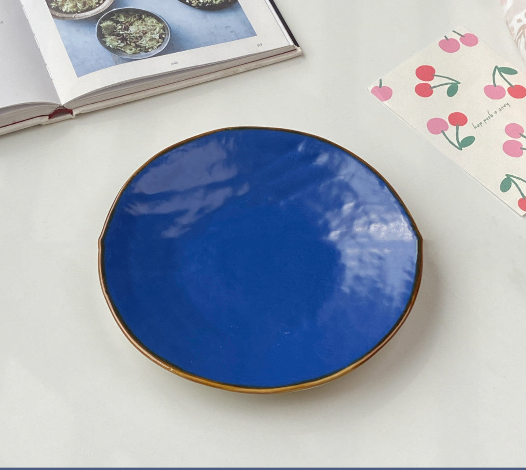Ceramic Dinner Plate - Round Porcelain Tableware for Kitchen & Dining - Multiple Styles