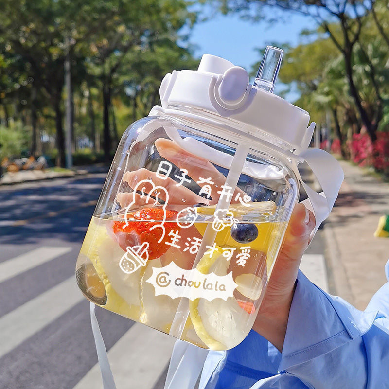 Double Drinking Mug with Straw - Men’s & Women’s Fashionable Plastic Drinkware