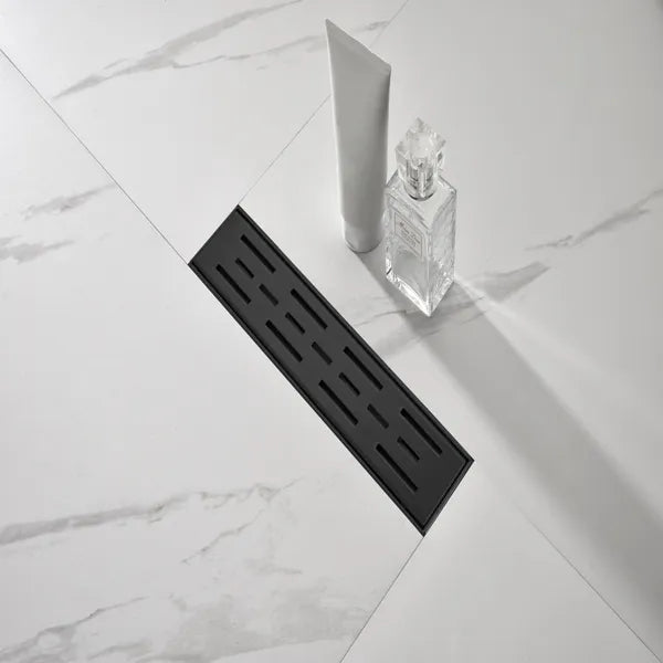 12-Inch Stainless Steel Shower Floor Drain with Removable Brick Pattern Grate and Hair Strainer