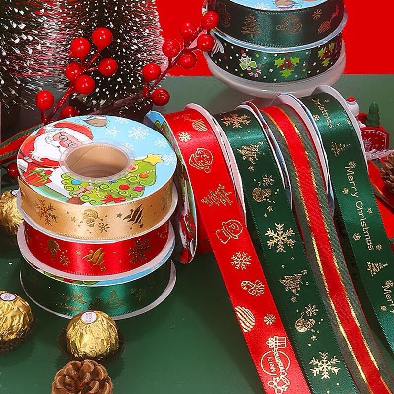 Christmas Ribbon for Gift Wrapping and Cake Decoration - 25 Yards