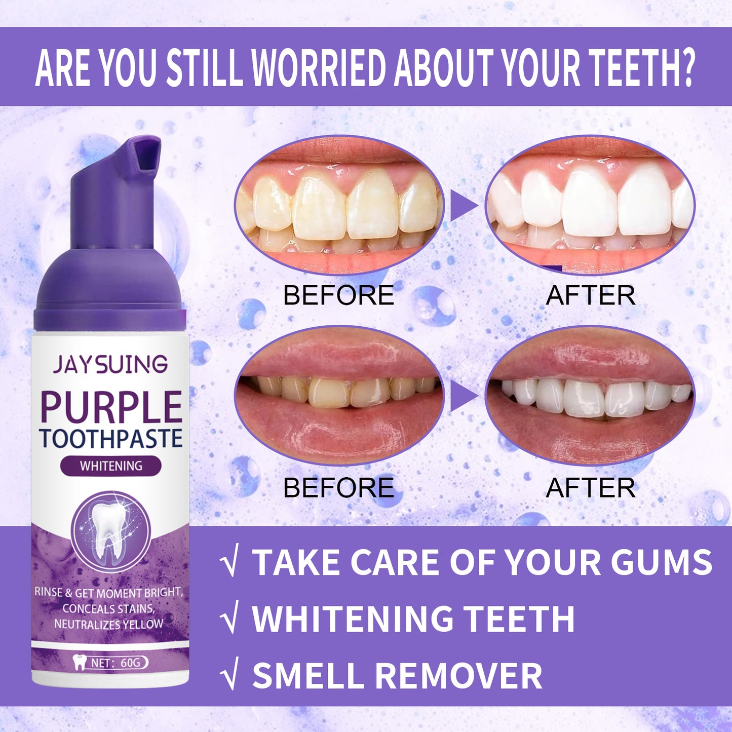 Purple Toothpaste - Stain Removal & Breath Freshener