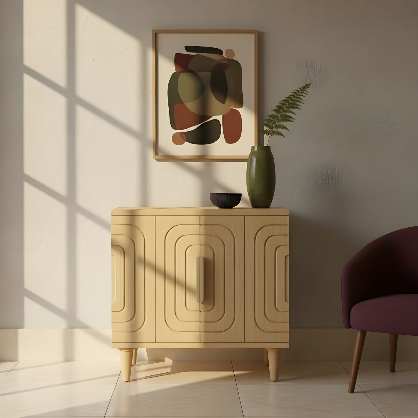 Lore Natural Oak Cabinet - MDF Storage Furniture