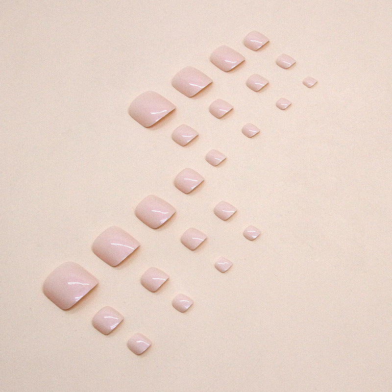 Foot Fake Nails Warm Aurora Solid Color Nail Tips - Easy Wear