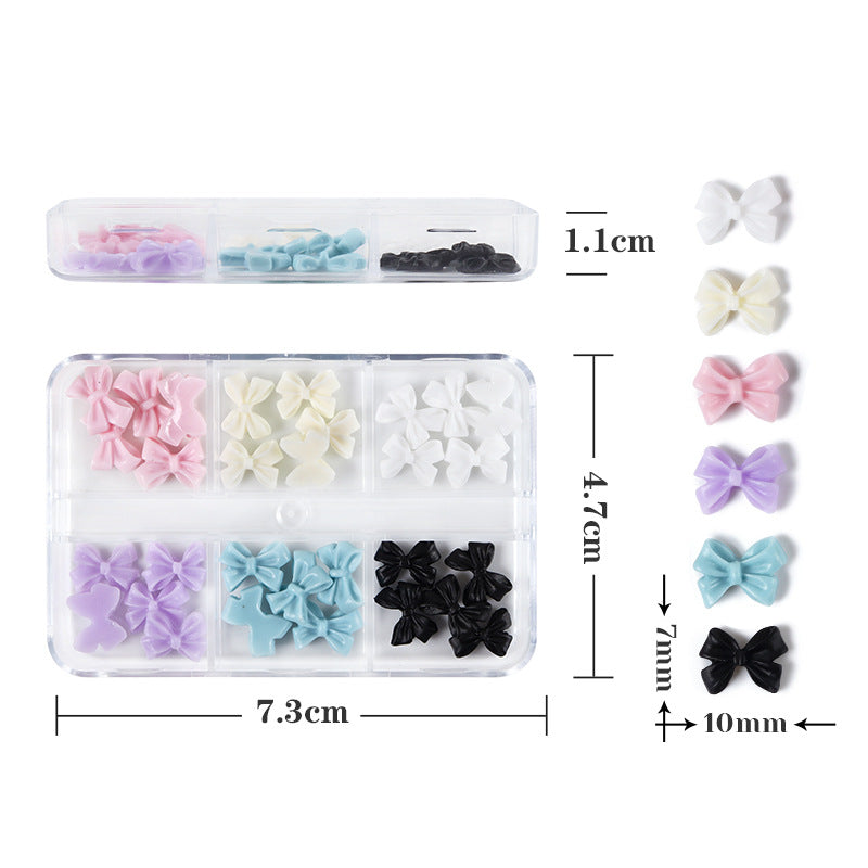 30 Pcs Resin Bowknot Nail Art Decorations Boxed DIY Manicure Accessories