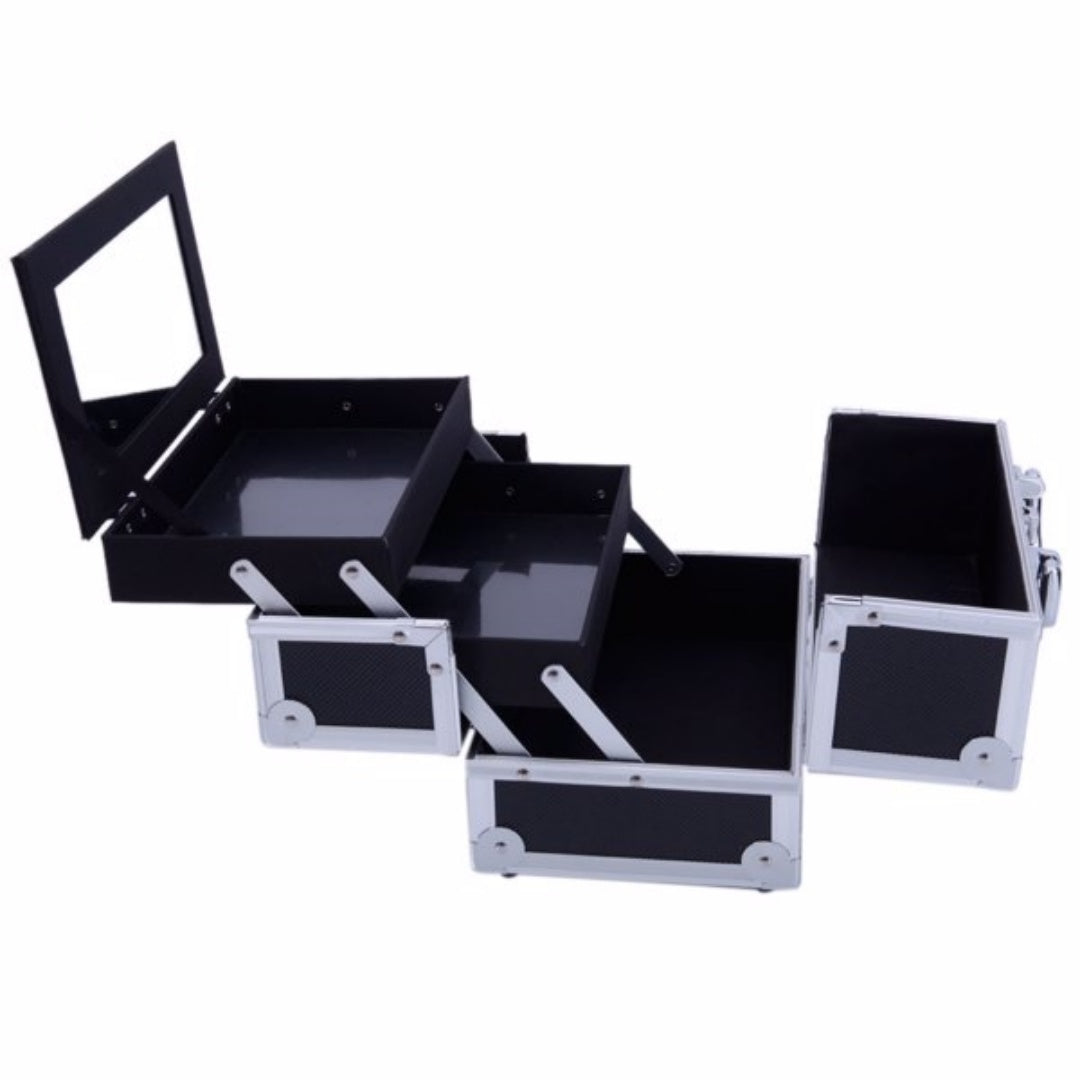 Portable Makeup Storage Bag with Mirror & Jewelry Compartment