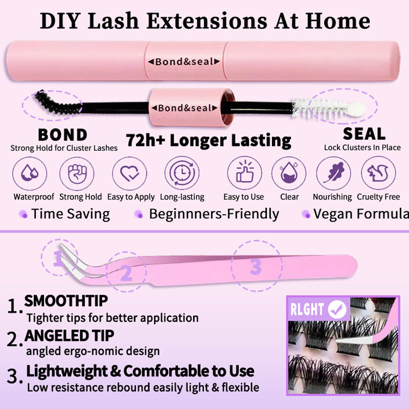 640 Pcs Lash Clusters - 9-16mm D Curl Fluffy Individual Eyelashes