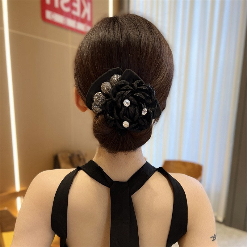 Women's Flower Hairpin with Bow - Tulle