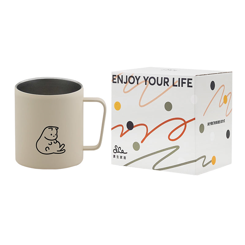 Insulated Mug with Lid - Cute Girl's Coffee Cup, Cold Water Travel Tumbler