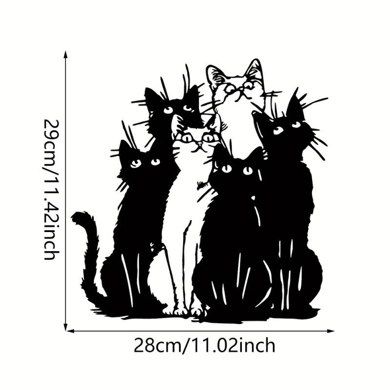 Halloween Cartoon Black Cat Wall Stickers - Self-Adhesive Decorative Decals