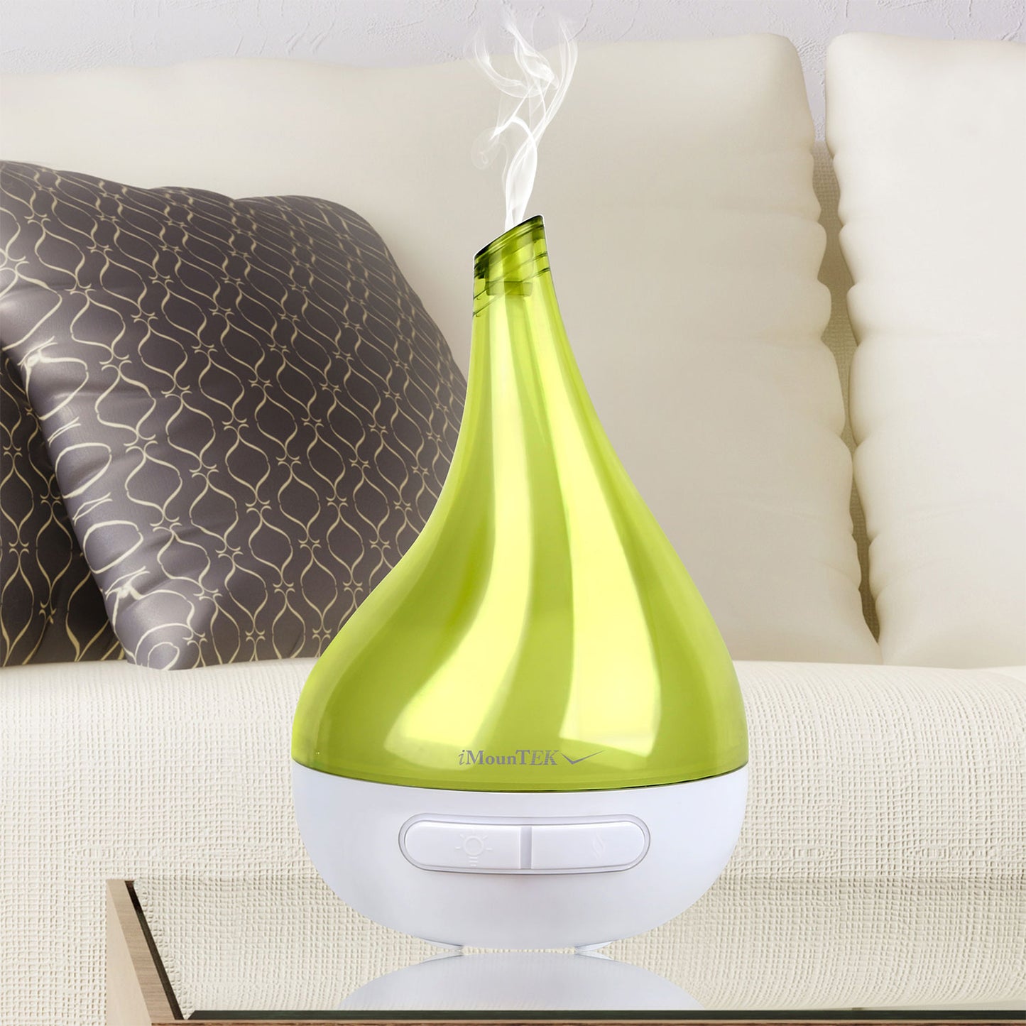 Aroma Diffuser & Humidifier - Ultrasonic Essential Oil Diffuser with LED Light - Green