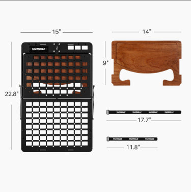 Dual-Tray Car Organizer with Rigid MOLLE Panel - Black