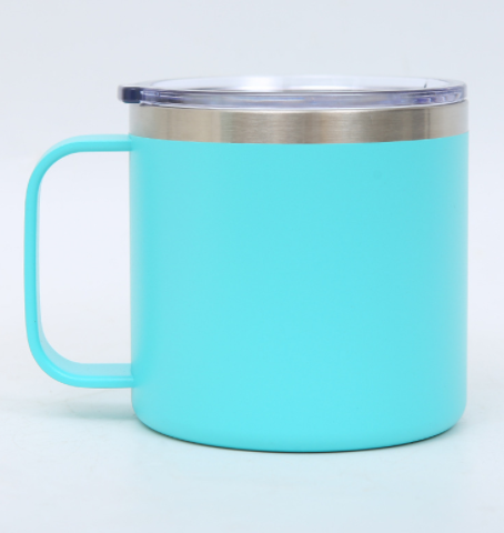 304 Stainless Steel Mug with Double Cover - 14oz Travel Drinkware