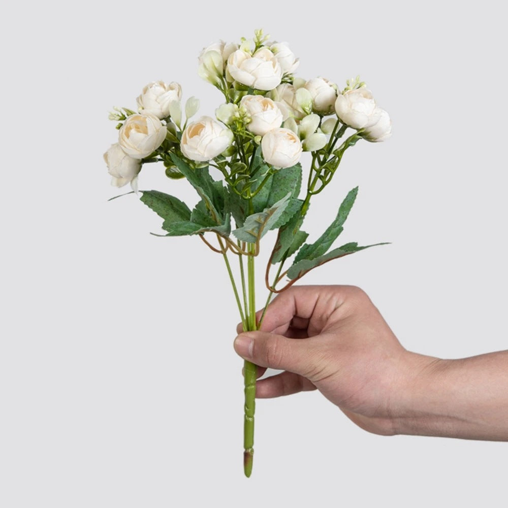 Simulation Nordic Rose Small Tea Buds Bouquet - Decorative Silk Flowers for Home & Garden