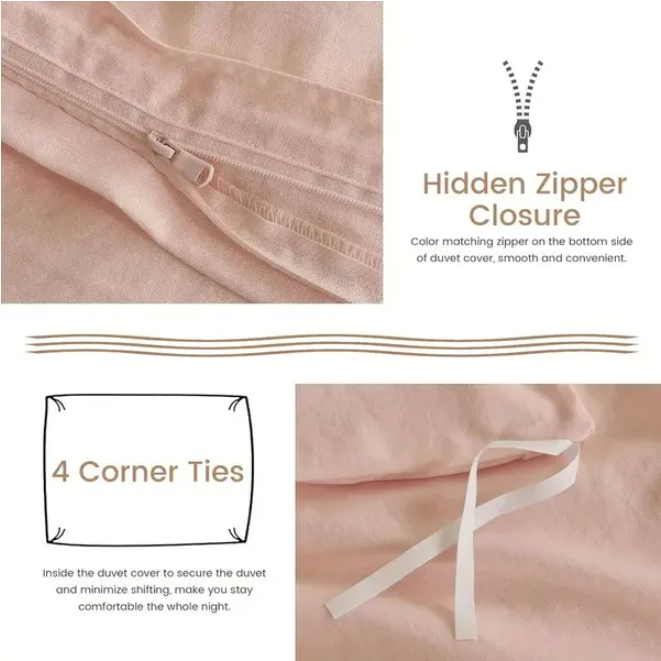 King Duvet Cover - Pleated Design, Multiple Colors Available