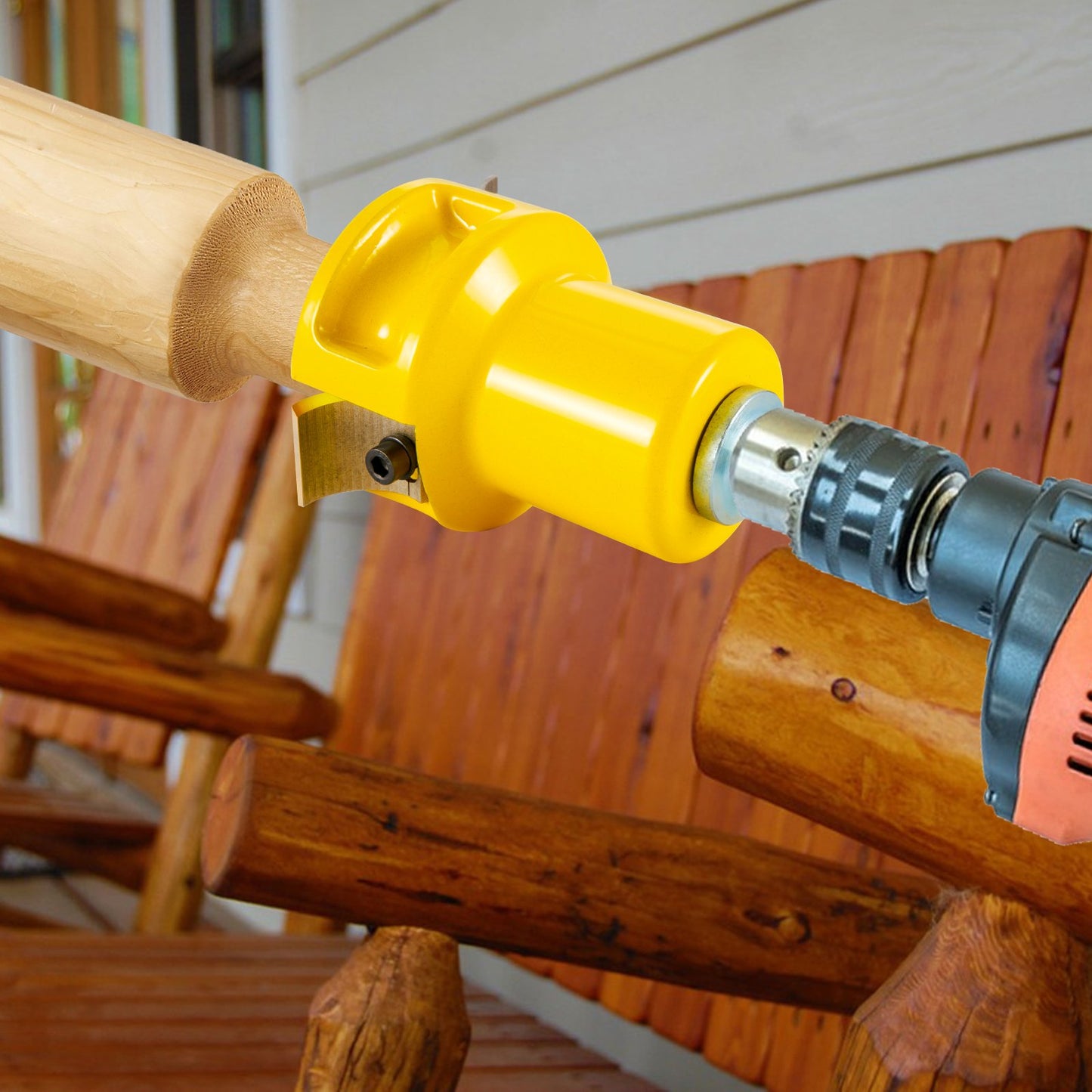 10.5 Inch Log Furniture Cutter with Dual Steel Blades - DIY Woodworking Tool
