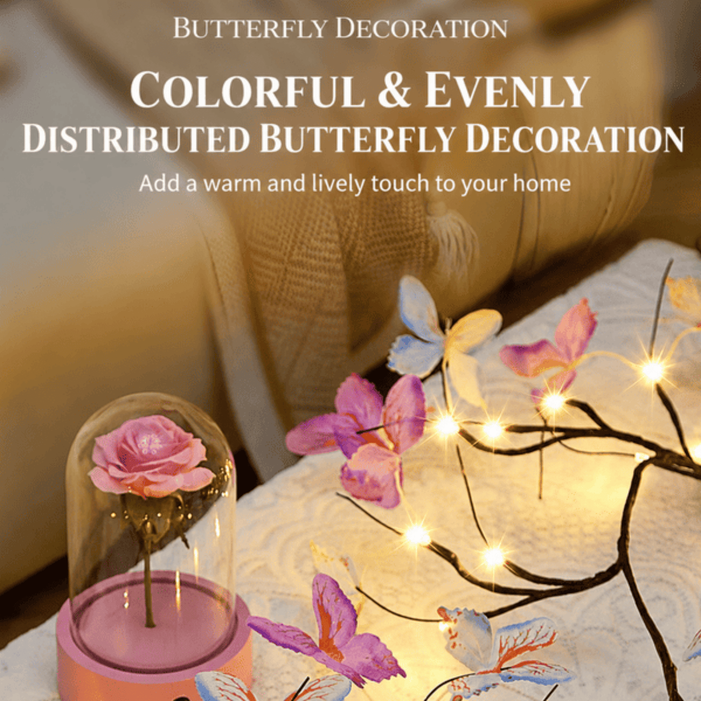 Enchanted LED Wall Lights with Remote 18 Branches Fairy String Lights for Wall Decor