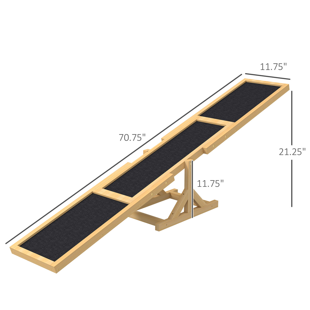 Dog Agility Seesaw for Training and Exercise - Yellow, 815x350x150mm