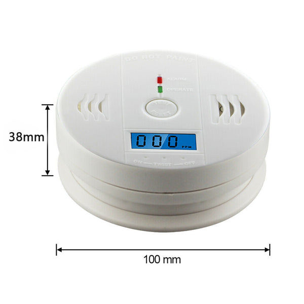 2 Pack LCD Display CO Carbon Monoxide Gas Detector Device Home Safety