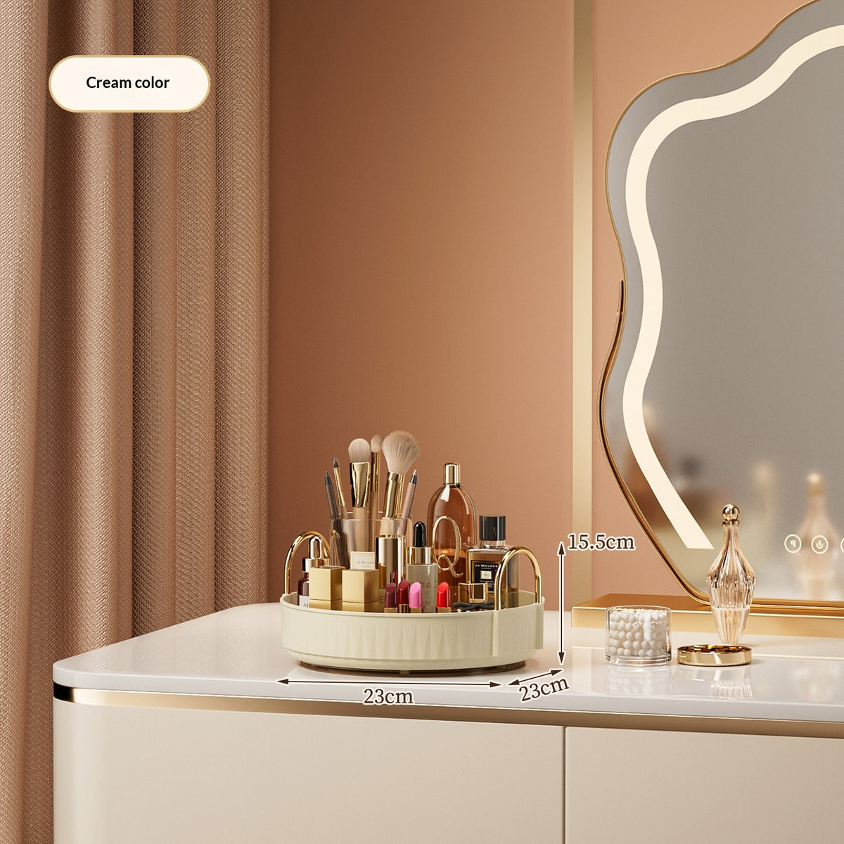 Desktop Vanity Makeup and Skincare Organizer Rack with Multi-Tier Storage