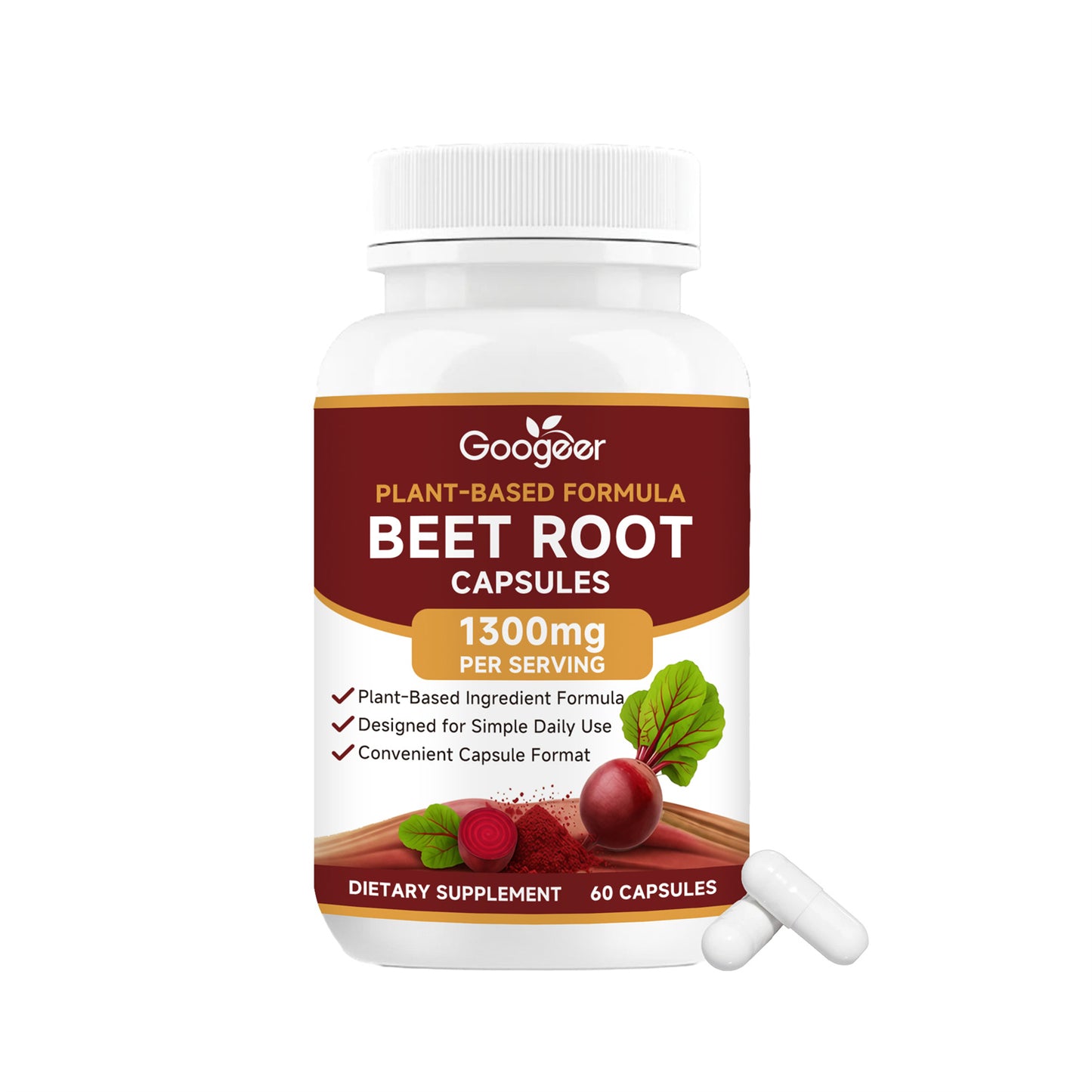 Beet Root & Grape Seed Extract Dietary Supplement - 60 Capsules