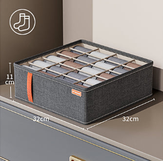 Underwear Storage Organizer with 20 Compartments - Dark Grey