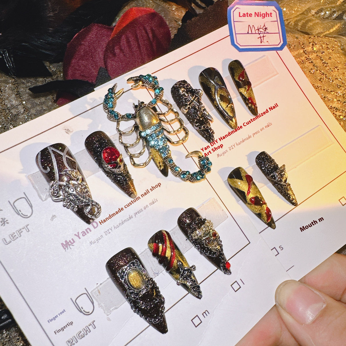 Nail Art Glitter Sheets for Manicures - Assorted Sizes & Styles