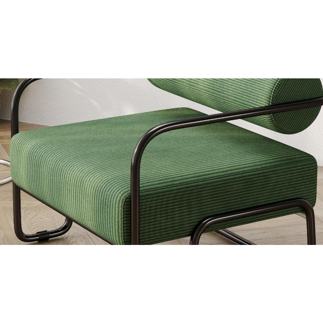 Dark Green Iron Sofa Chair - Lazy Individual & Balcony Leisure Chair