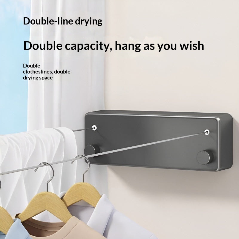 Retractable Clothesline No-Drill Bathroom Drying Rack Modern Minimalist