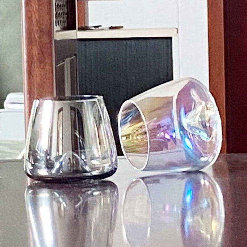 Crystal Glass Wine Cup with Concave Base - Stemless, Hand-Blown, Ideal for Bars & Hotels