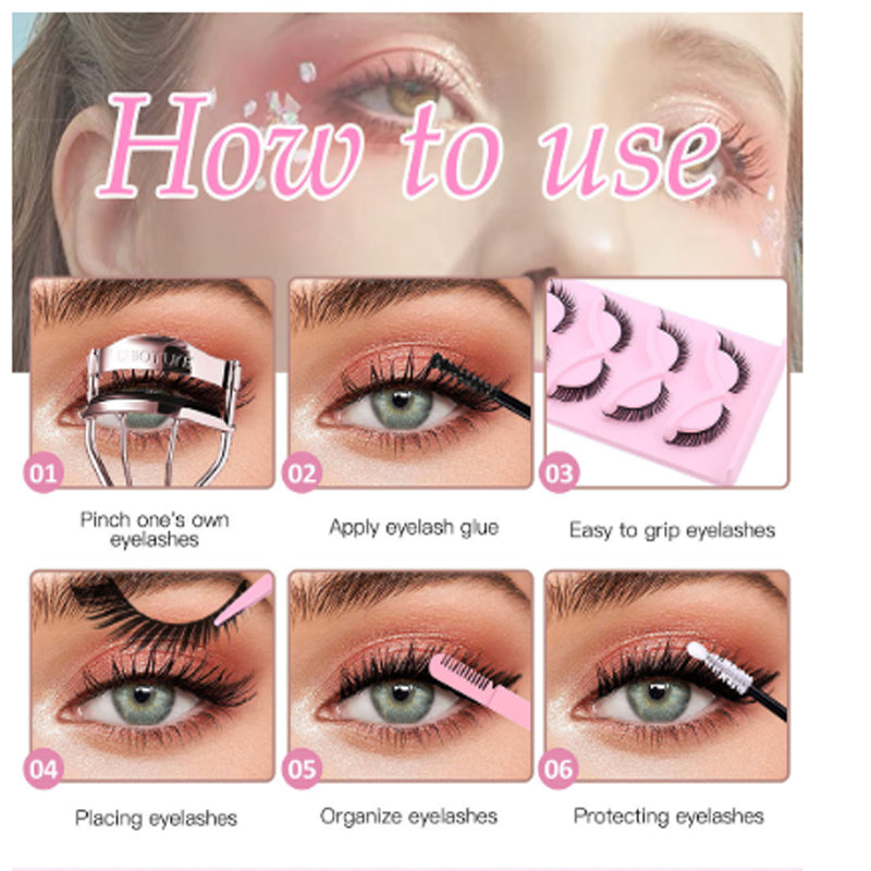 5 Pairs Faux Mink Cluster False Eyelashes - Fluffy Dramatic Volume Set