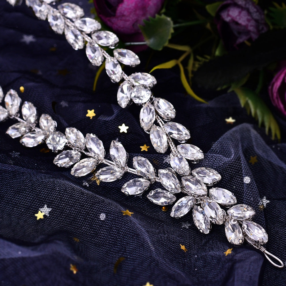 Bridal Headband Silver Rhinestone Hair Accessory for Weddings
